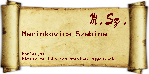 Marinkovics Szabina névjegykártya